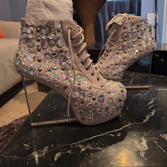 Jeffery Campbell  Wedge clear suede boot - Picture 4 of 4